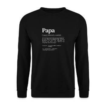 Papa Definition Vatertagsgeschenk Vatertag - Unisex Pullover - Schwarz - Vorne - Alina (178cm) & Michal (187cm)