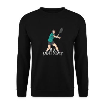 It Is Racket Science Lustiges Tennis für Tennis - Unisex Pullover - Schwarz - Vorne - Alina (178cm) & Michal (187cm)
