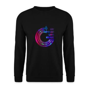 Eat Sleep Rave Wiederholen Sie Das Design - Unisex Pullover - Schwarz - Vorne - Alina (178cm) & Michal (187cm)