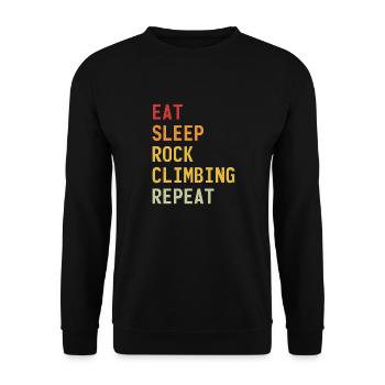 Eat Sleep Rock Climbing Repeat Funny Rock Climbing - Unisex Sweatshirt - black - Front - Alina (178cm) & Michal (187cm)