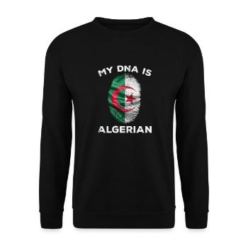 ALGERIA Finger Print Flag My DNA is Algerian Pride - Unisex Sweatshirt - black - Front - Alina (178cm) & Michal (187cm)