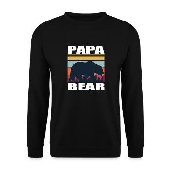 Papa Bear Vatertag Herrentag - Unisex Pullover - Schwarz - Vorne - Alina (178cm) & Michal (187cm)