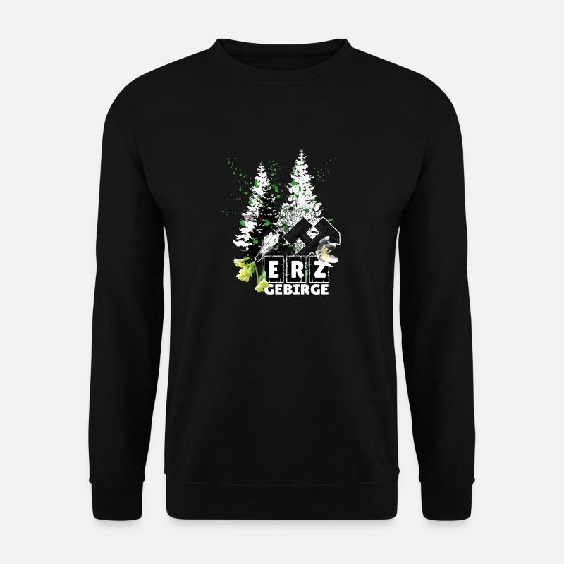 Erzgebirge Frühling mit Hammer und Schlägel, - Unisex Pullover - Schwarz