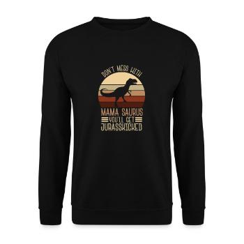 Mama Saurus - Unisex Pullover - Schwarz - Vorne - Alina (178cm) & Michal (187cm)