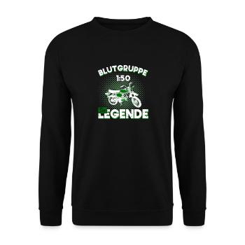 DDR Simson Blutgruppe Legende Geschenk Ossi Osten - Unisex Pullover - Schwarz - Vorne - Alina (178cm) & Michal (187cm)