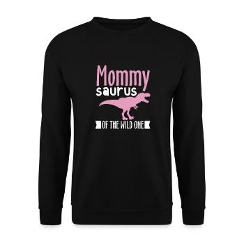 Mommy Saurus of the Wild one - Unisex Pullover - Schwarz - Vorne - Alina (178cm) & Michal (187cm)