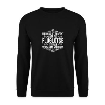 Fluglotse Spruch - Unisex Pullover - Schwarz - Vorne - Alina (178cm) & Michal (187cm)