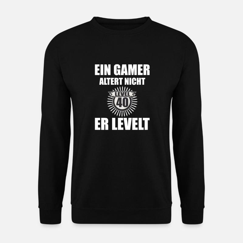 Ein GAMER altert nicht er LEVELT - 40 Jahre - Unisex Pullover - Schwarz