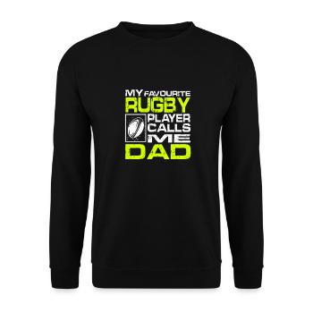 Rugby Papa - Sweat-shirt Unisexe - noir - Devant - Alina (178cm) & Michal (187cm)
