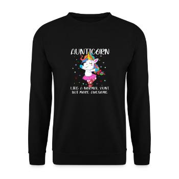 auntie unicorn - Unisex Sweatshirt - black - Front - Alina (178cm) & Michal (187cm)