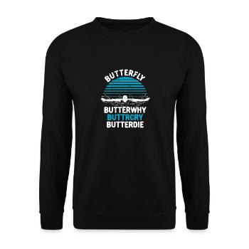 Schwimmer Schwimmen - Unisex Pullover - Schwarz - Vorne - Alina (178cm) & Michal (187cm)
