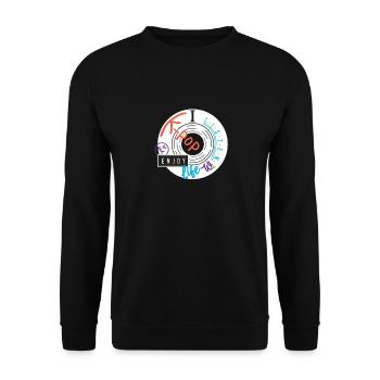 I listen K-Pop... K-Pop - Unisex Sweatshirt - black - Front - Alina (178cm) & Michal (187cm)