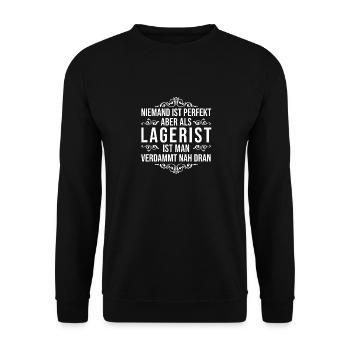 Lagerist Fachlagerist - Unisex Pullover - Schwarz - Vorne - Alina (178cm) & Michal (187cm)