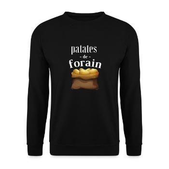 Patates De Forain Humour Fête Foraine Punchline - Sweat-shirt Unisexe - noir - Devant - Alina (178cm) & Michal (187cm)