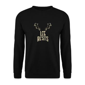 Leg Rests Funny Adult Humor Gifts - Unisex Pullover - Schwarz - Vorne - Alina (178cm) & Michal (187cm)