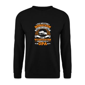 Die Meisten Menschen Nennen Mich Beim Namen - Unisex Pullover - Schwarz - Vorne - Alina (178cm) & Michal (187cm)