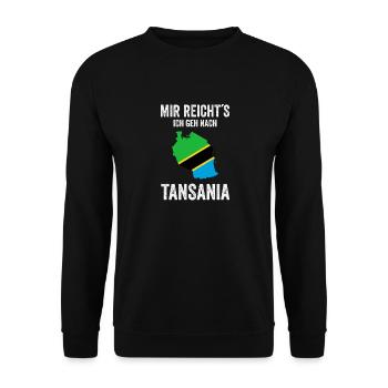 Tansania Tanzania Karte Auswandern Geschenk - Unisex Pullover - Schwarz - Vorne - Alina (178cm) & Michal (187cm)