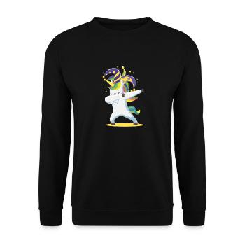 Dabbing Unicorn Mardi Gras Funny Girls Kids Dab - Unisex Pullover - Schwarz - Vorne - Alina (178cm) & Michal (187cm)