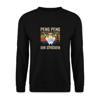 PENG IHR SPACKEN Nordsee - Unisex Pullover - Schwarz - Vorne - Alina (178cm) & Michal (187cm)