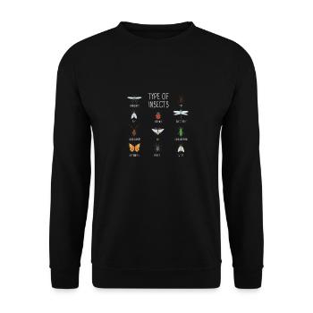 Kids Types Of Insects Bug Identification Science - Unisex Pullover - Schwarz - Vorne - Alina (178cm) & Michal (187cm)