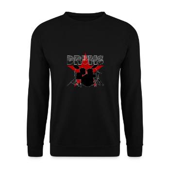 Drummer - Drums - Schlagzeug - Unisex Sweatshirt - black - Front - Alina (178cm) & Michal (187cm)