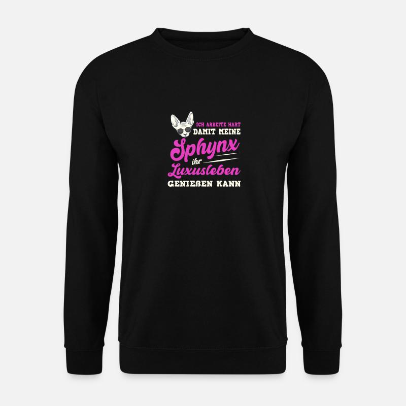 Sphynx Katze Katzen Cat Nacktkatze Gothik Spruch - Unisex Pullover - Schwarz