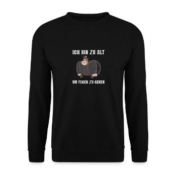 Schornsteinfeger Kaminkehrer Glück Geschenkidee - Unisex Pullover - Schwarz - Vorne - Alina (178cm) & Michal (187cm)