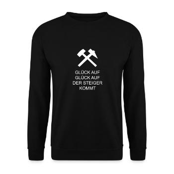 Bergbau Steiger Geschenk Ruhrpott - Unisex Pullover - Schwarz - Vorne - Alina (178cm) & Michal (187cm)