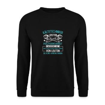 Kältetechniker Klimatechniker - Unisex Pullover - Schwarz - Vorne - Alina (178cm) & Michal (187cm)