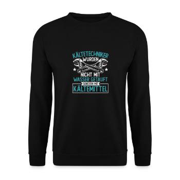 Kältetechniker Klimatechniker - Unisex Pullover - Schwarz - Vorne - Alina (178cm) & Michal (187cm)
