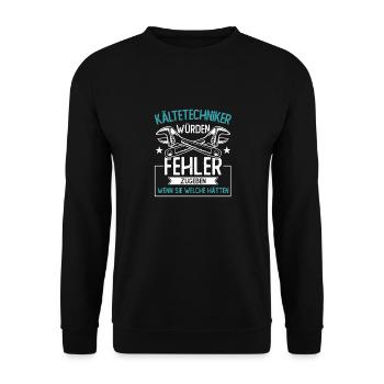 Kältetechniker Klimatechniker - Unisex Pullover - Schwarz - Vorne - Alina (178cm) & Michal (187cm)