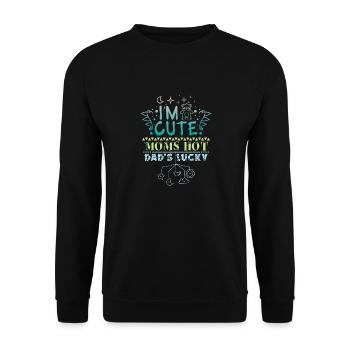 Mama Papa baby - Unisex Pullover - Schwarz - Vorne - Alina (178cm) & Michal (187cm)