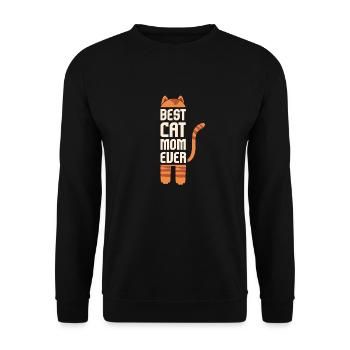 Vintage Best Cat Mom Ever Cat Lover - Unisex Sweatshirt - black - Front - Alina (178cm) & Michal (187cm)