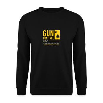 Mens Gun Control Definition Funny Gun Saying - Sweat-shirt Unisexe - noir - Devant - Alina (178cm) & Michal (187cm)