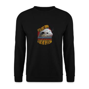 Lets Eat Trash & Get Hit By A Car Vintage Opossum - Unisex Sweatshirt - black - Front - Alina (178cm) & Michal (187cm)