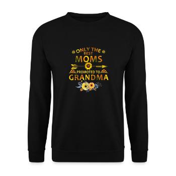only the best moms get promoted to grandma - Unisex Sweatshirt - black - Front - Alina (178cm) & Michal (187cm)