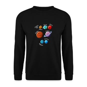 Solar System Planets - Sweat-shirt Unisexe - noir - Devant - Alina (178cm) & Michal (187cm)