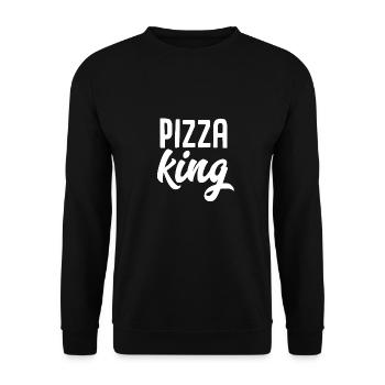 Pizza King - Unisex Sweatshirt - black - Front - Alina (178cm) & Michal (187cm)