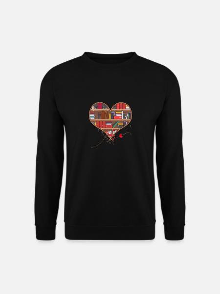 Book Lovers Heart Shape Reading Club Bibliotekar Büc - Genser unisex - svart
