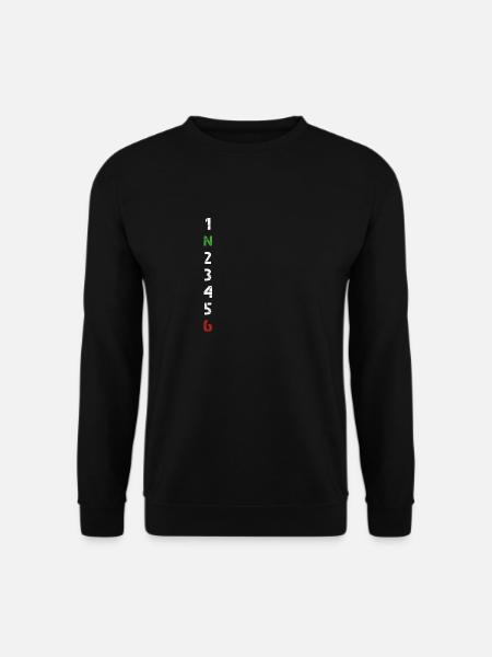 1n23456 Motorrad Gangschaltung Motorradfahrer - Unisex Pullover - Schwarz