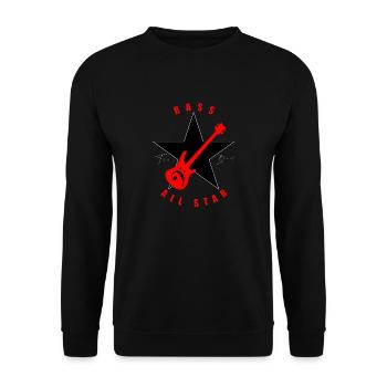 Bass Guitar - Guitar - ALL STAR - Bassplayer - Unisex Sweatshirt - black - Front - Alina (178cm) & Michal (187cm)