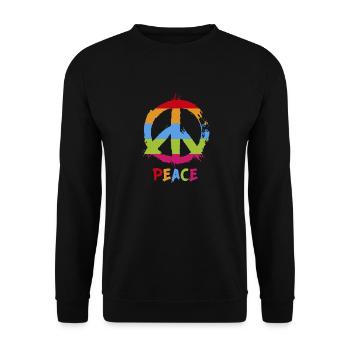 T-shirt vibration positive. - Sweat-shirt Unisexe - noir - Devant - Alina (178cm) & Michal (187cm)