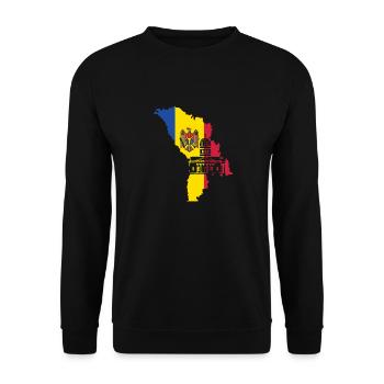Moldawien Flagge - Unisex Pullover - Schwarz - Vorne - Alina (178cm) & Michal (187cm)