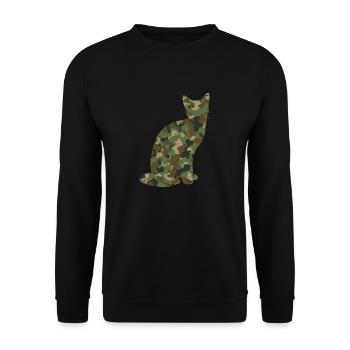 Camouflage Katze Kätzchen - Unisex Pullover - Schwarz - Vorne - Alina (178cm) & Michal (187cm)