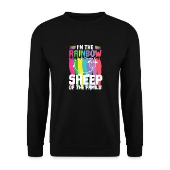 LGBTQ LGBT Regenbogen Schwul Gay Pride Lesbisch - Unisex Pullover - Schwarz - Vorne - Alina (178cm) & Michal (187cm)