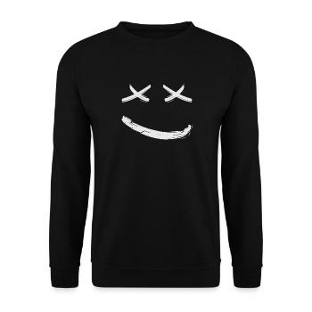 X Eyes souriant Happy Face - Sweat-shirt Unisexe - noir - Devant - Alina (178cm) & Michal (187cm)