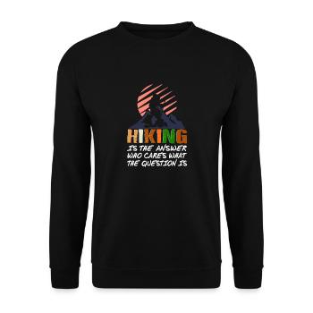 Hiking Design Hiking is the Answer - Sweat-shirt Unisexe - noir - Devant - Alina (178cm) & Michal (187cm)