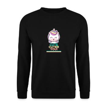 Cute Cuter You! You are the Cutest Animal Unicorn - Unisex Sweatshirt - black - Front - Alina (178cm) & Michal (187cm)