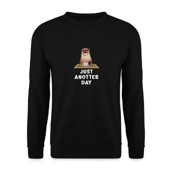 Funny otter straight anotter day by day - Unisex Sweatshirt - black - Front - Alina (178cm) & Michal (187cm)