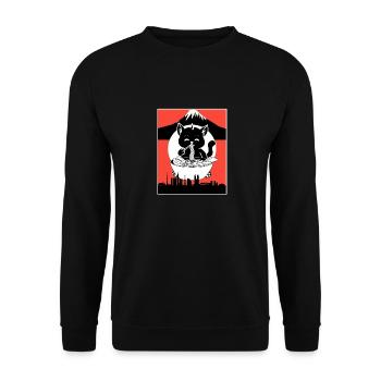 Vintage Ramen Cat Japanese Gift Kawaii - Unisex Sweatshirt - black - Front - Alina (178cm) & Michal (187cm)